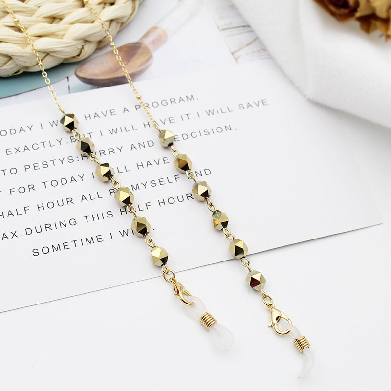 Crystal-Embellished Eyewear Chain Acalora