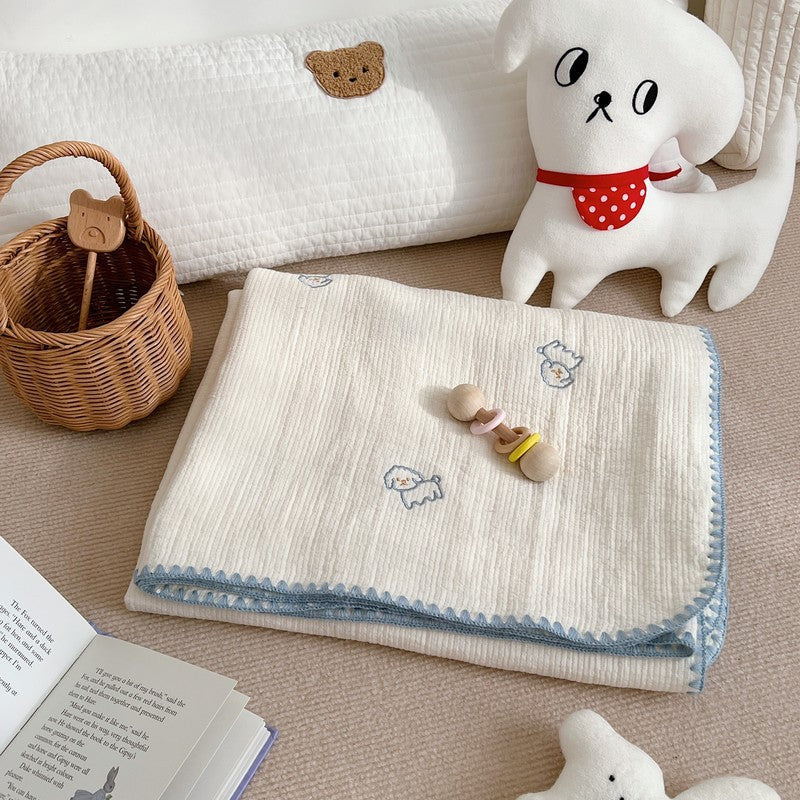 Unisex cuddly muslin blanket with cute animal design Kalsten