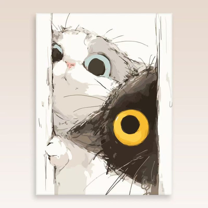 Whimsical Cat Portrait Wall Art Kalsten