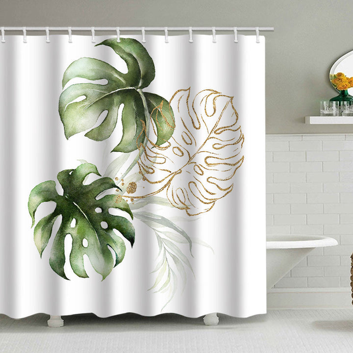 Botanical Leaf Pattern Shower Curtain Kalsten