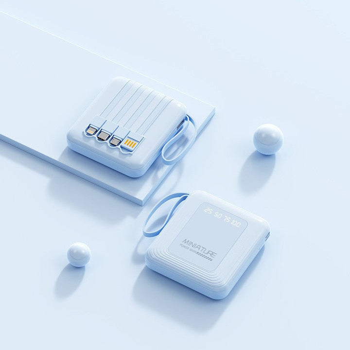 Slim Powerbank with Integrated Cables Kalsten