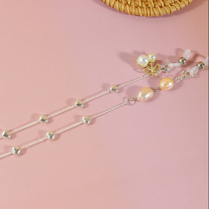 Elegant jewelry ribbon with pearls and silver accents Kalsten