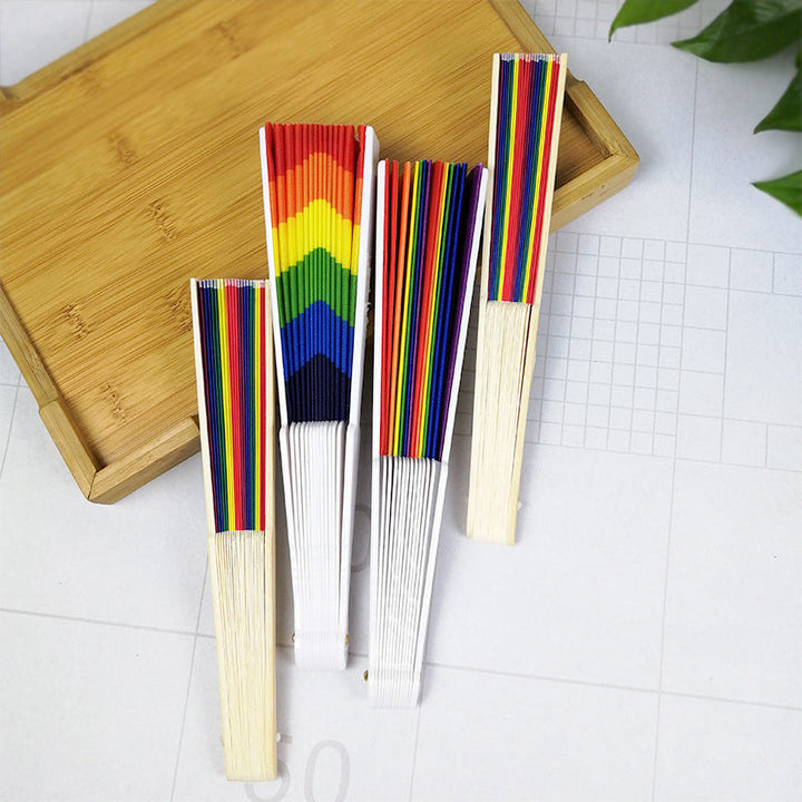 Women's colorful hand fan with artistic design Kalsten