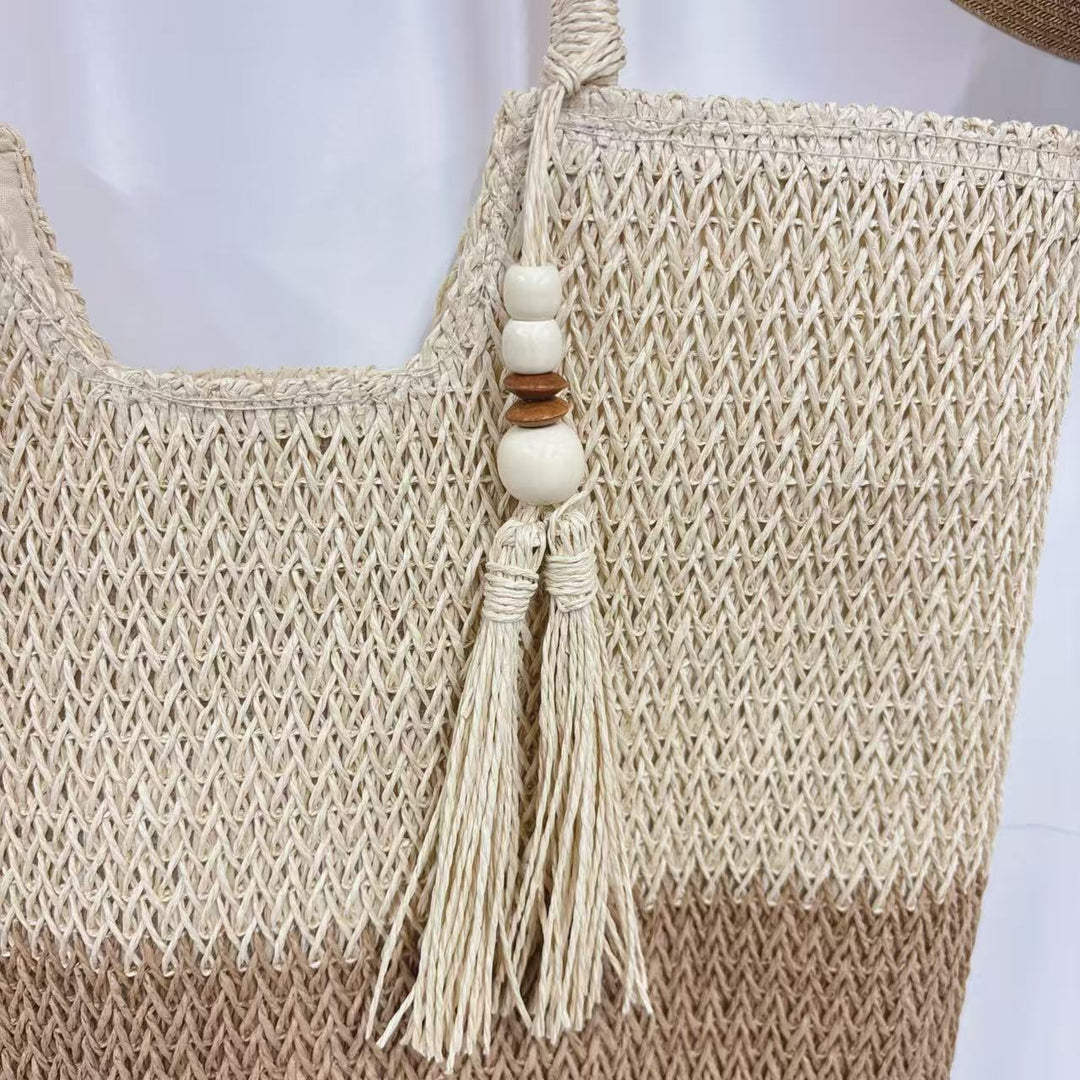 Macrame Tote Bag with Fashionable Tassel Accent Kalsten