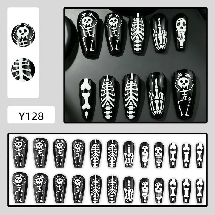 Art Nail Set with Skeleton Designs Kalsten