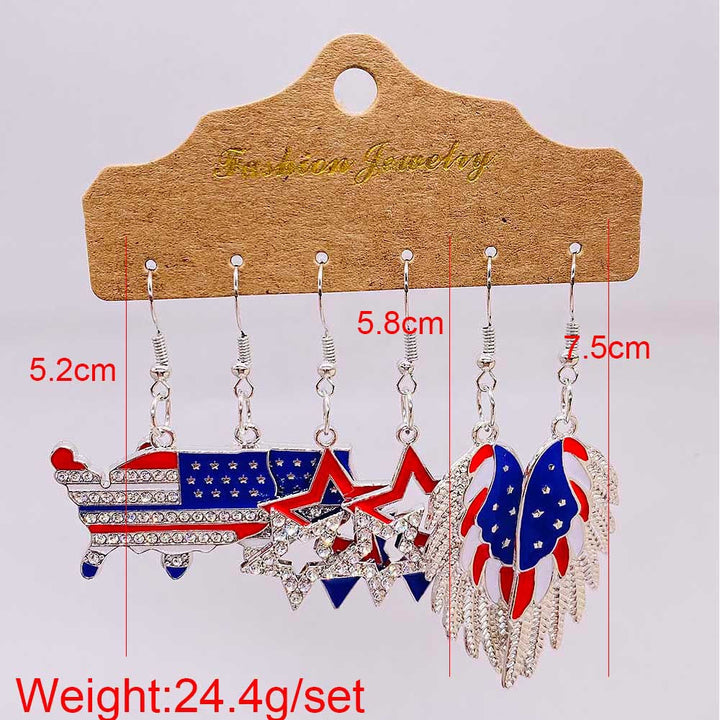 Women’s American-inspired earring set made of lightweight wood and acrylic with drop and letter charms Kalsten