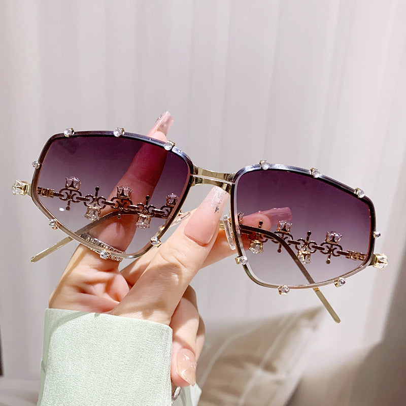 Ladies designer glasses with glamorous accent and sparkling glitter stones Kalsten