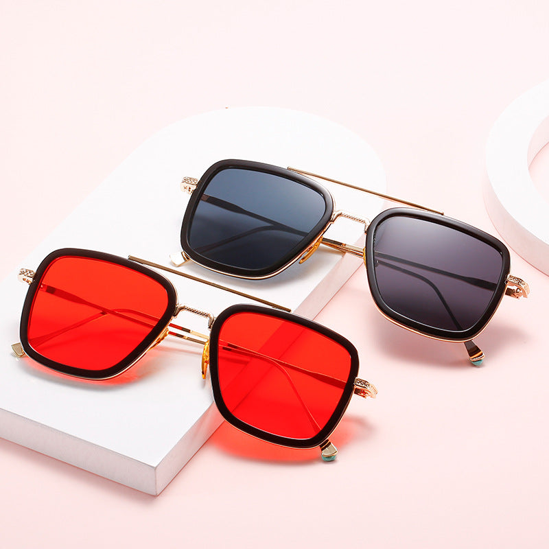 Women's fashionable square sunglasses with luxurious metal frame Kalsten