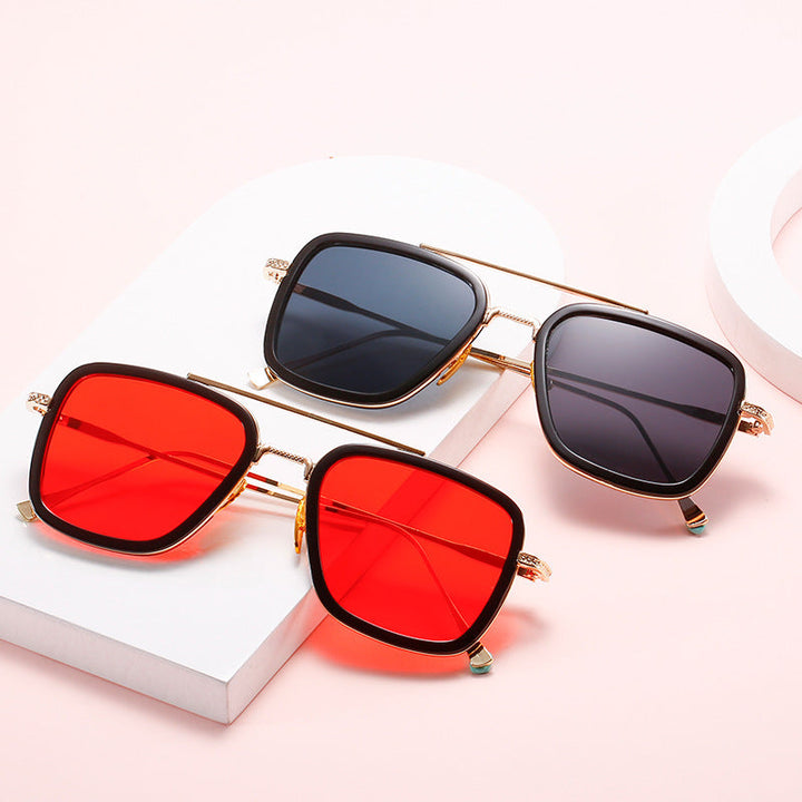 Women's fashionable square sunglasses with luxurious metal frame Kalsten