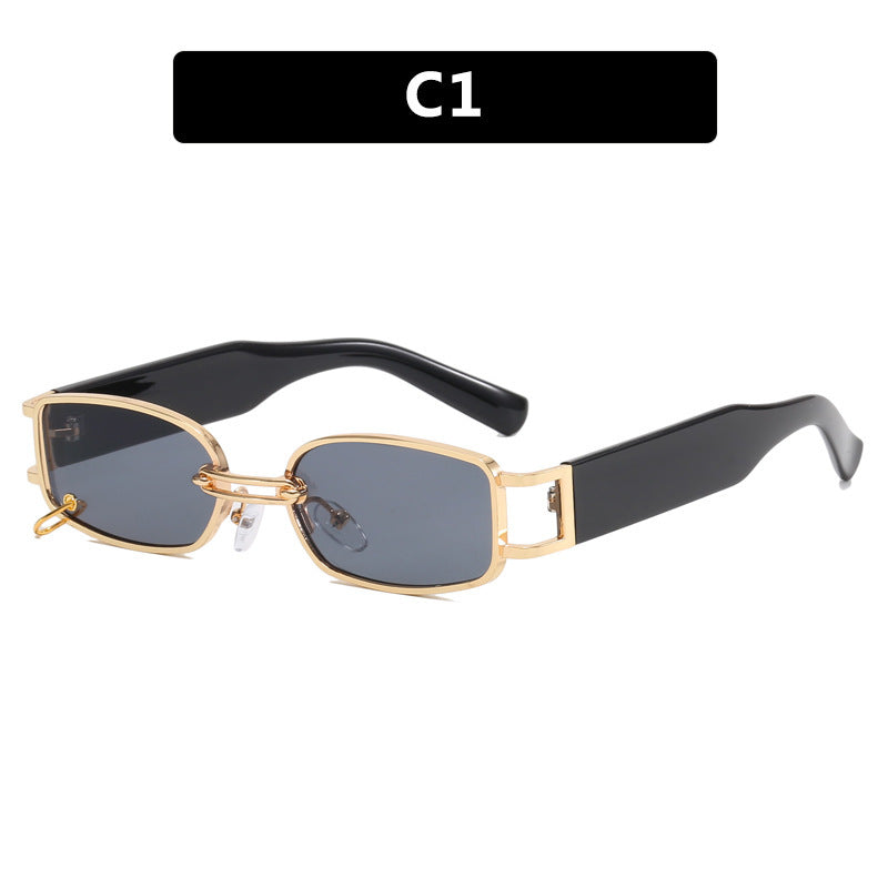 Ladies sunglasses in luxurious rectangular design with golden accents Kalsten