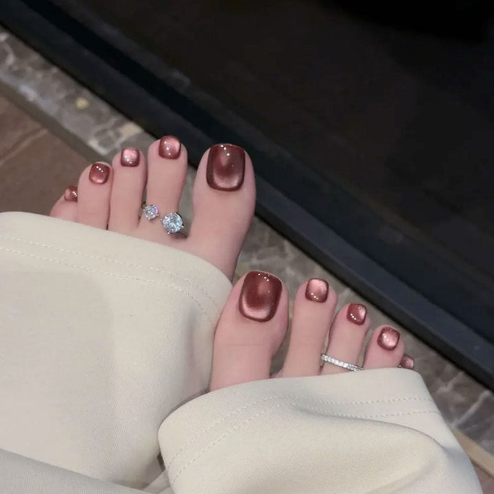 Heart-Embellished Press-On Toe Nails Kalsten