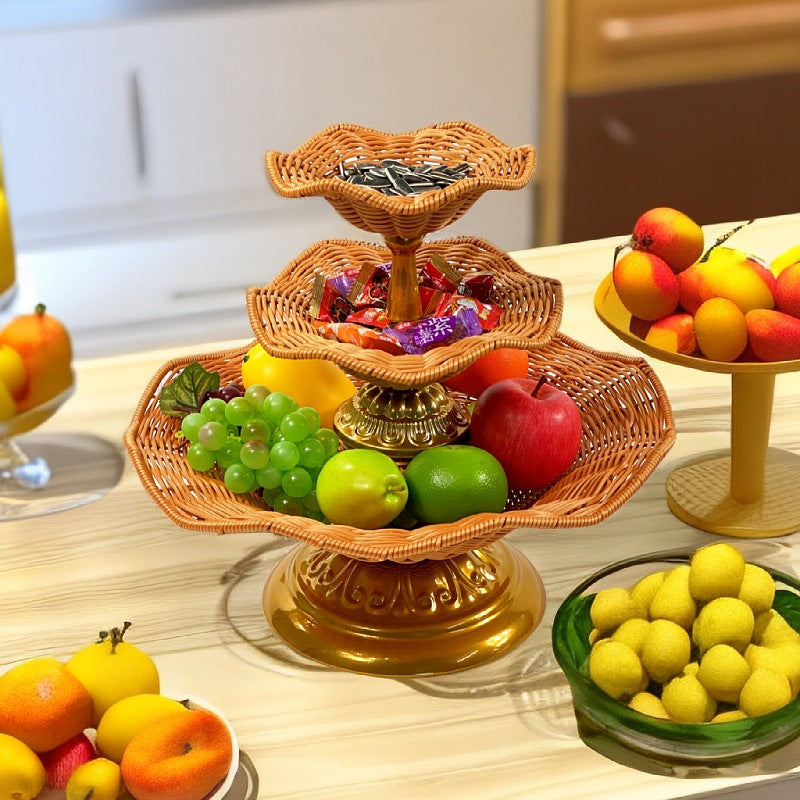 Women's elegant tray stand made of woven material Kalsten