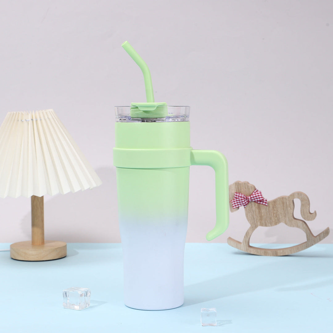 Women Insulated Mug with Plastic Handle and Integrated Straw Kalsten