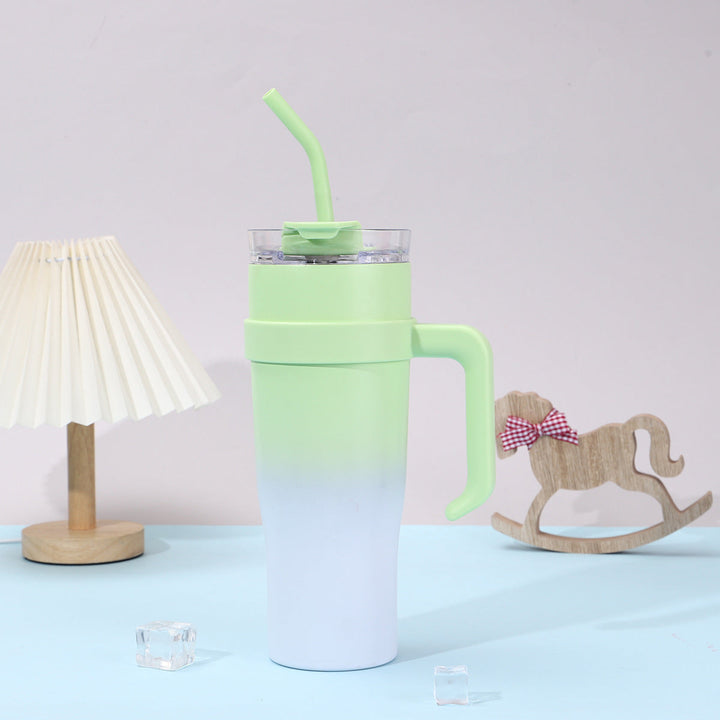 Women Insulated Mug with Plastic Handle and Integrated Straw Kalsten