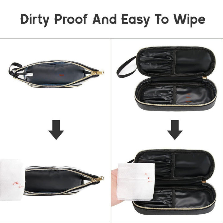 Cosmetic Organizer Bag with Transparent Design and Divided Interior Compartment Kalsten