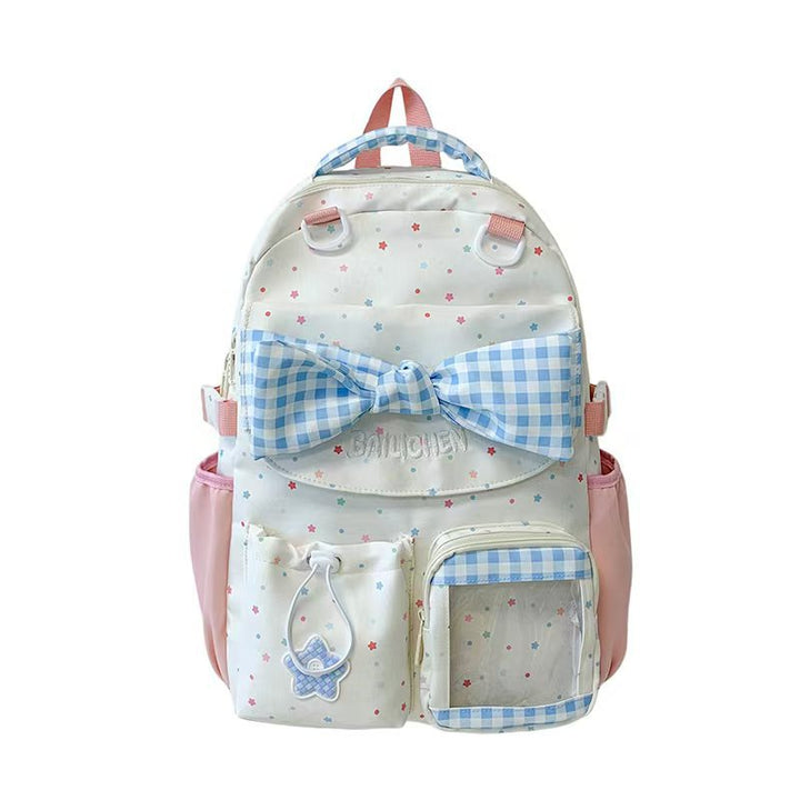 Bow-Embellished Multi-Pocket Backpack Kalsten