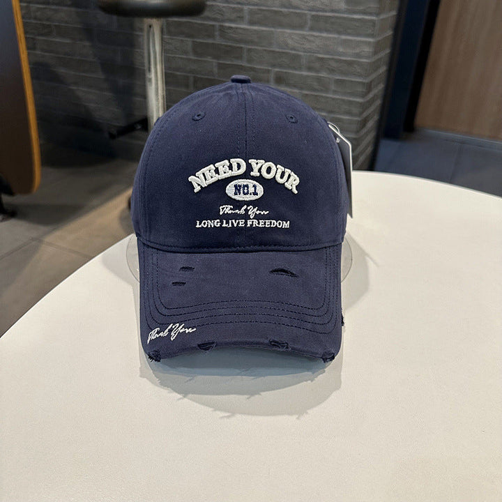 Men's Distressed Cotton Embroidered Baseball Cap Kalsten