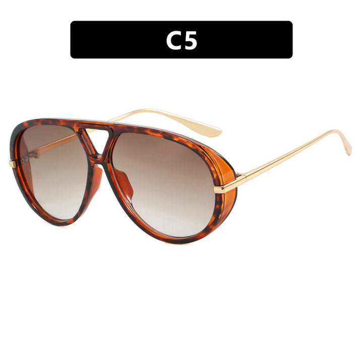 Women's oversized sunglasses with elegant plastic frame and mirrored lenses Kalsten