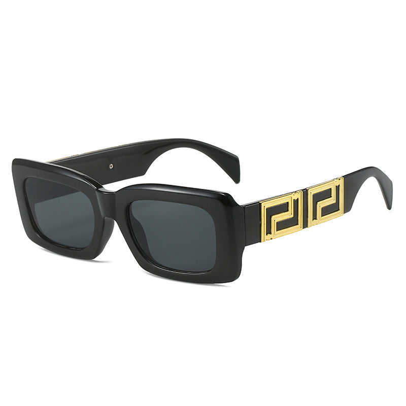 Women elegant square sunglasses with luxurious gold accent Kalsten