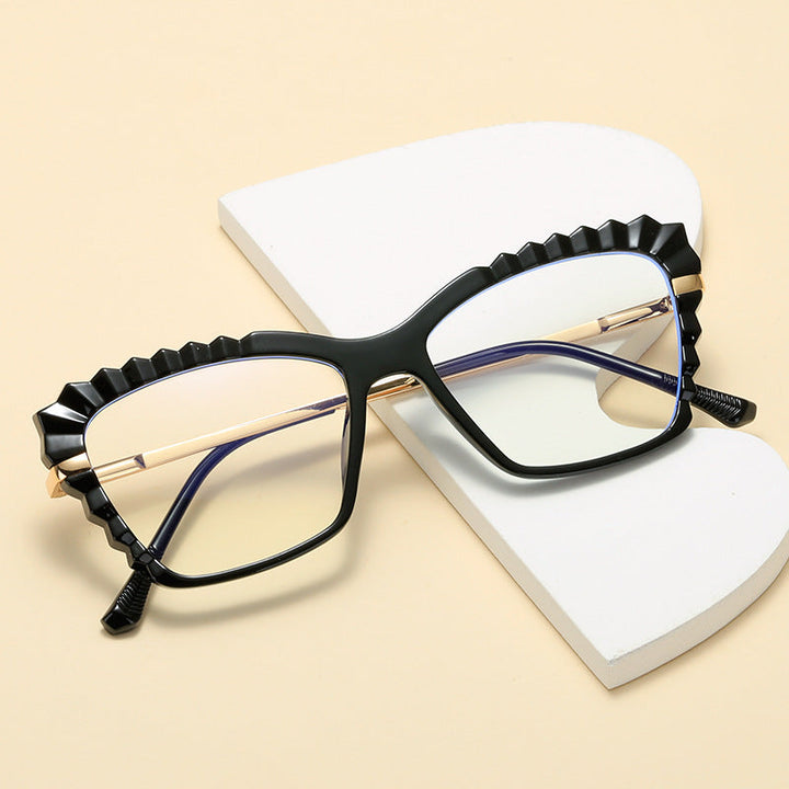 Women oversized glasses with unique wave edge design Kalsten