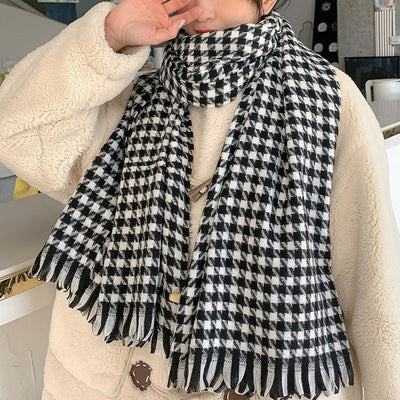 Women Checked Scarf made of Soft Material Kalsten