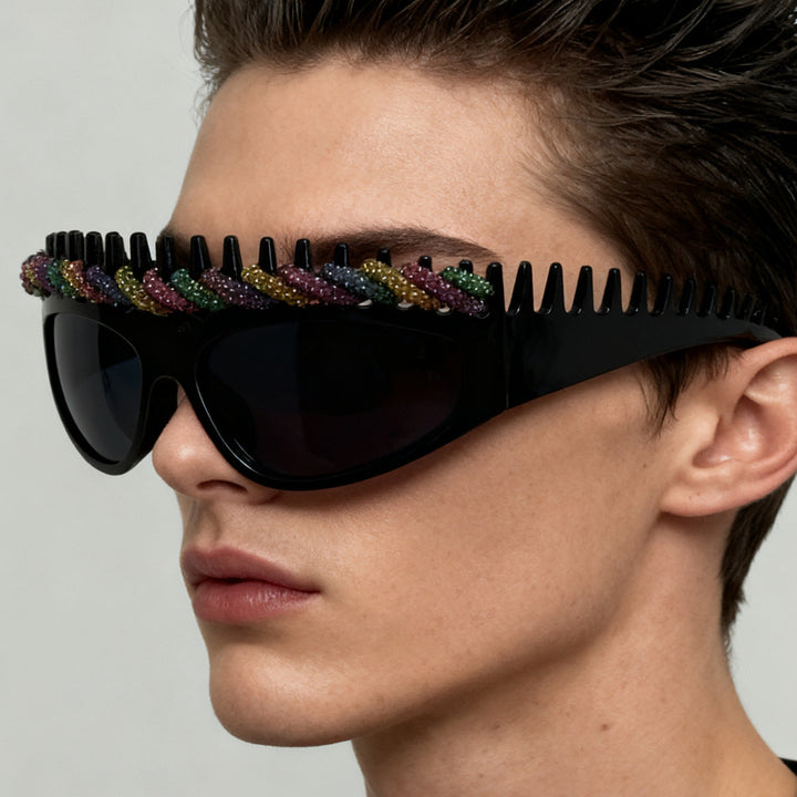 Ladies sporty sunglasses with intricate design and sparkling accents Kalsten