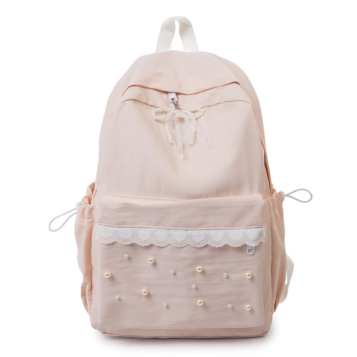 Decorative Pearl-Embellished Backpack kalsten