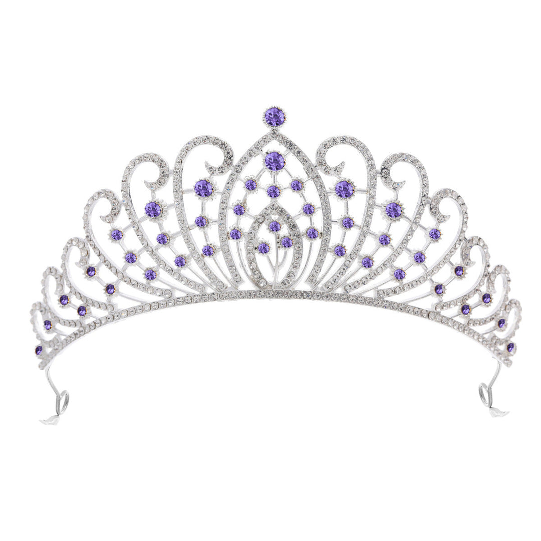 Ladies Elegant Rhinestone Tiara with Floral Details Kalsten