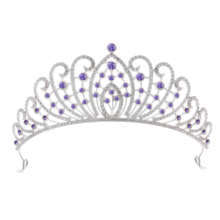 Ladies Elegant Rhinestone Tiara with Floral Details Kalsten