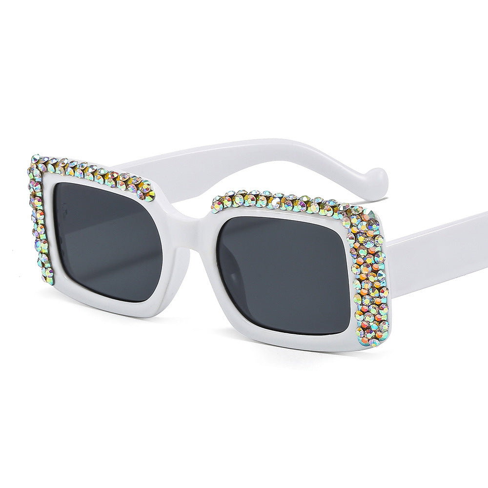 Women's Glamorous Square Sunglasses with Sparkling Crystal Frame Kalsten