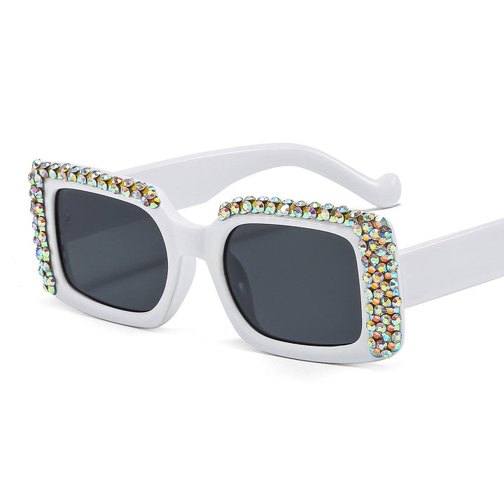 Women's Glamorous Square Sunglasses with Sparkling Crystal Frame Kalsten