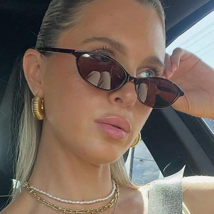 Women oval-shaped sunglasses with transparent frame and UV protection Kalsten
