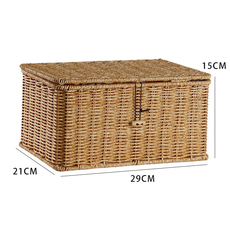 Handcrafted Rectangular Wicker Storage Box Kalsten