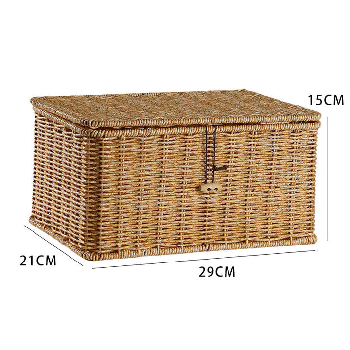 Handcrafted Rectangular Wicker Storage Box Kalsten