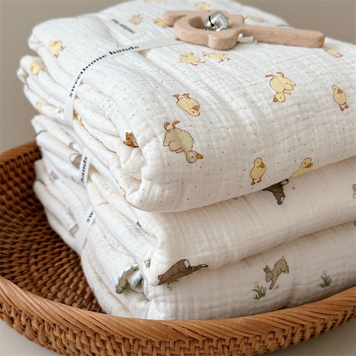 Unisex Mull blanket with cute bear design Kalsten
