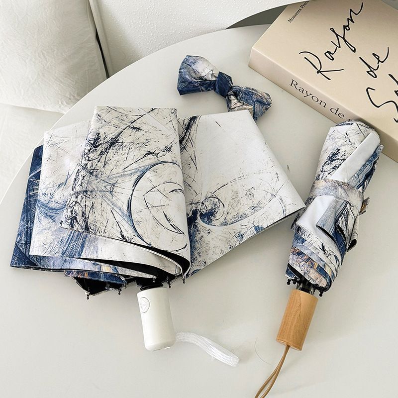 Ladies Folding Umbrella with Artistic Design and Automatic Opening Mechanism Kalsten