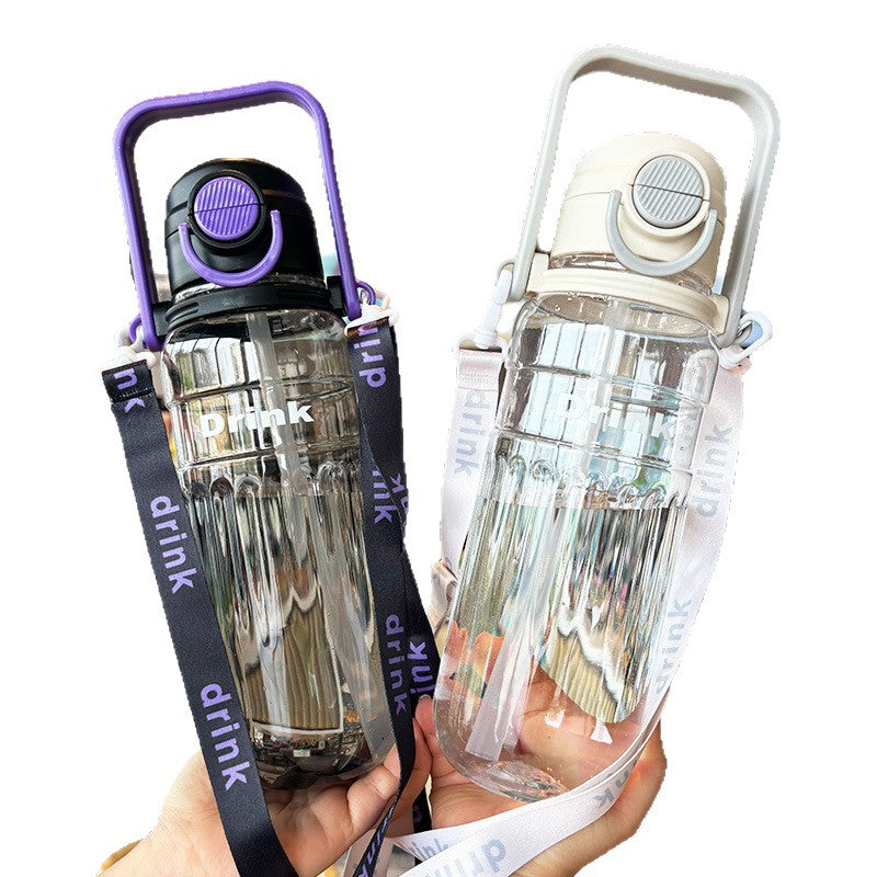Women's large transparent drinking bottle with integrated carrying handle Kalsten