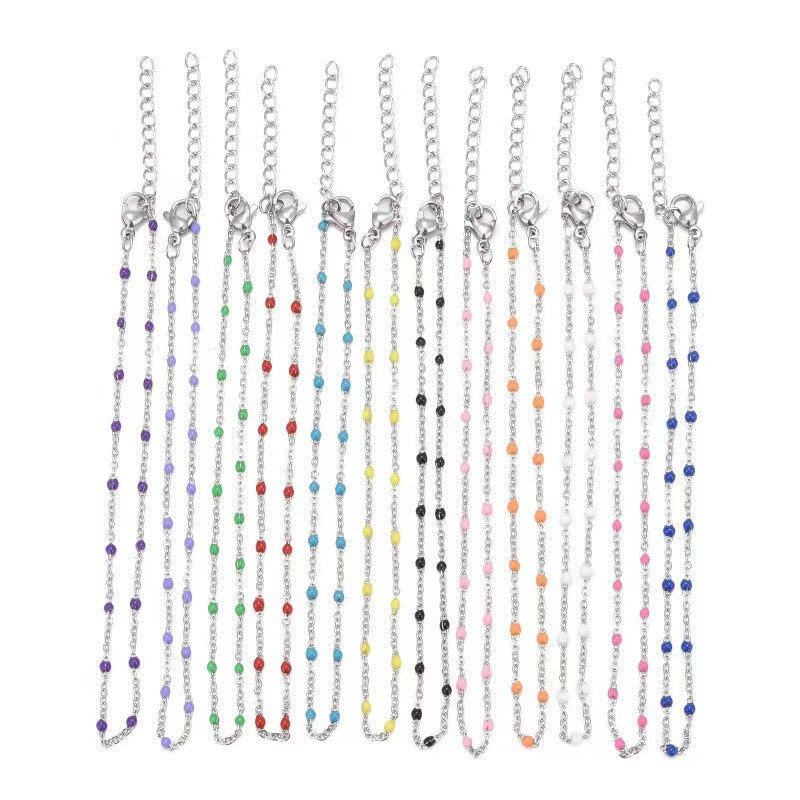 Delicate Beaded Chain Necklace Kalsten