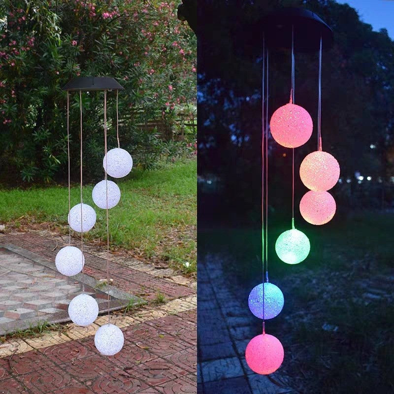Solar-Powered Hanging Hummingbird LED Wind Chime With Color-Changing RGB Acrylic Birds And Weatherproof Top Kalsten
