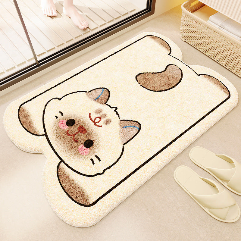 Cartoon Animal-Themed Bath Mat Kalsten