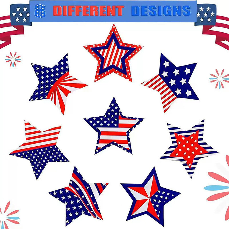 Unisex nano sticker set with patriotic star motifs in roll format, removable and versatile Kalsten