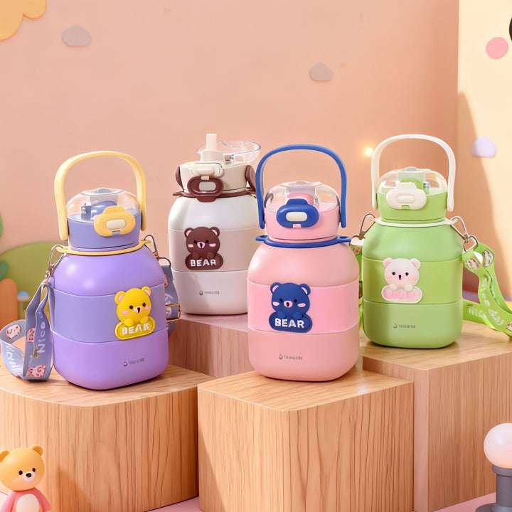 Ladies insulation drinking bottle with sweet bear motif Kalsten