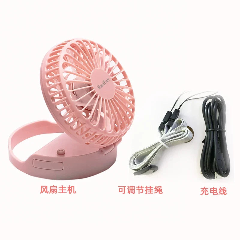 Unisex one size compact foldable rechargeable USB personal fan with tiltable head and lanyard Kalsten