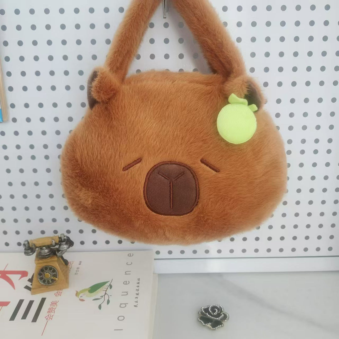 Plush Shoulder Bag with Cute Animal Motif Kalsten
