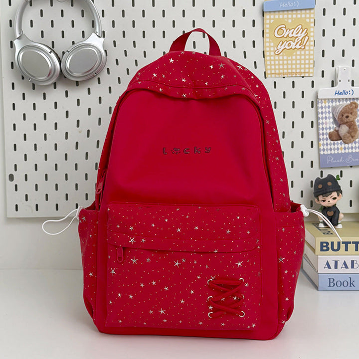 Charming Star-Embellished Student School Backpack