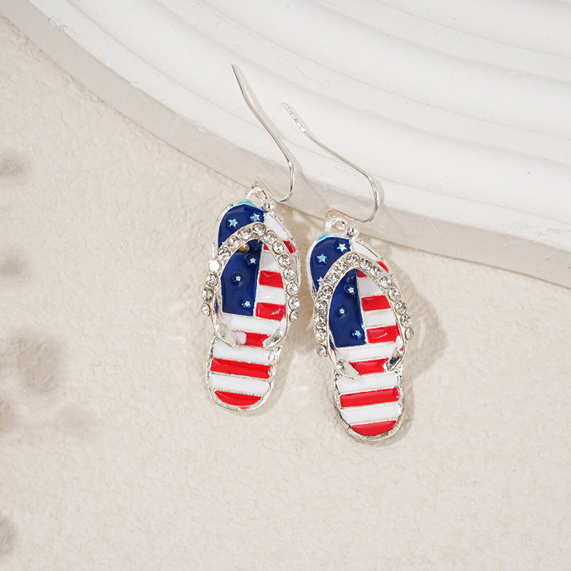 Ladies nan square crystal drop earrings with star grid and fine ear hook Kalsten