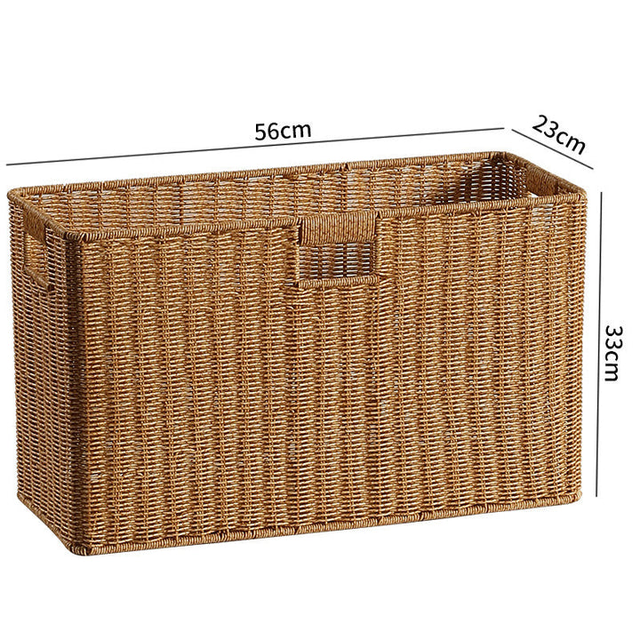 Rectangular Woven Storage Basket with Cut-Out Handles Kalsten