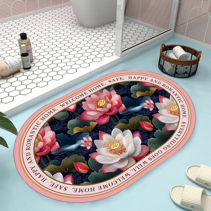 Floral Design Bath Mat Kalsten