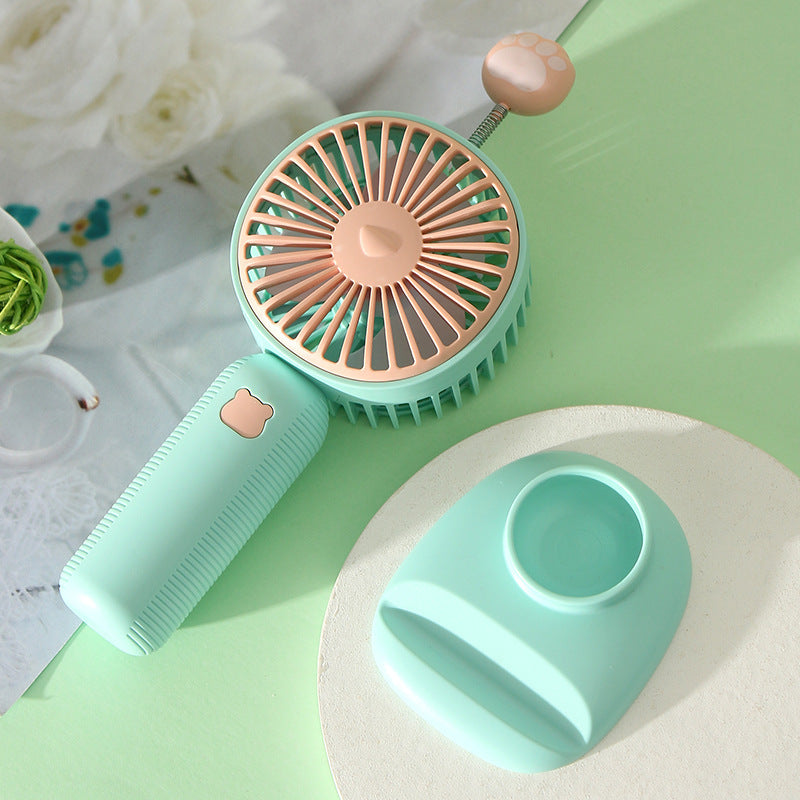 Women's Portable Mini Hand Fan with Cute Paw Design Kalsten