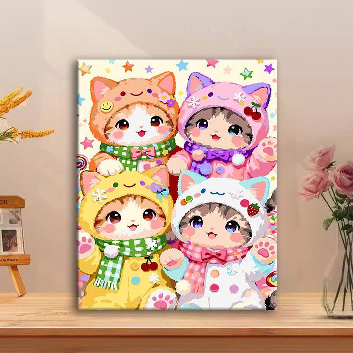 Cute Cat Character Canvas Art Print Kalsten